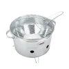 Outdoor Portable easy assembly BBQ grill round metal galvanized compact charcoal barbecue grill