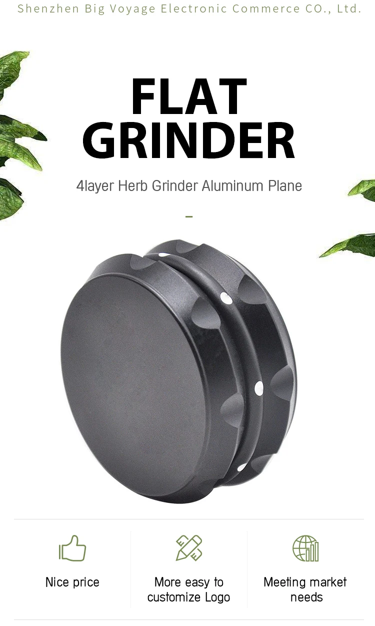 Free Shipping Customizable Marijuanna Weed Accessories Tobacco Aluminum Herb Grinder