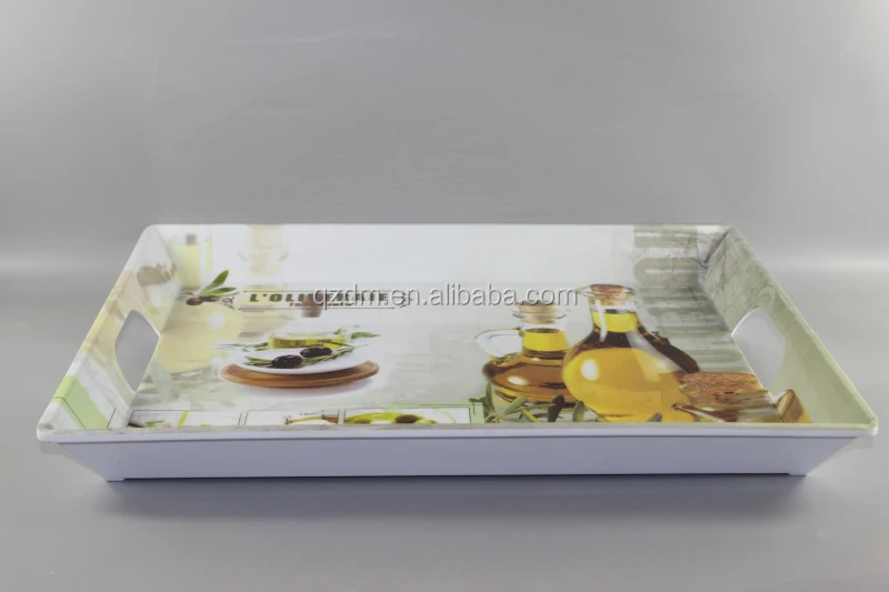 20"Melamine Tray With Handle , Homeware Tray
