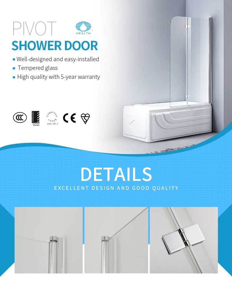 Glass Frameless Walk In Tub Shower Combo Bath Screen Jp104 Tempered