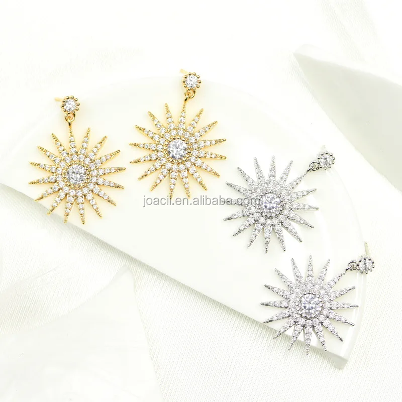 Silver Sun Drop Earring You Are My Sunshine Joacii S925 Silver Jewelry with K Gold Plated for Girls and Women
