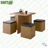 Sample MDF wood corner coffee table design dining sets save space