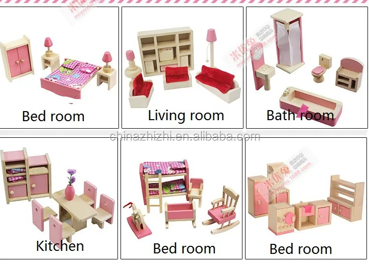 Wholesale American Doll Accessories Wooden Doll House For American
