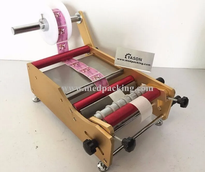 Manual Adhesive Label Sticker Applicating Machine For Round Bottles L