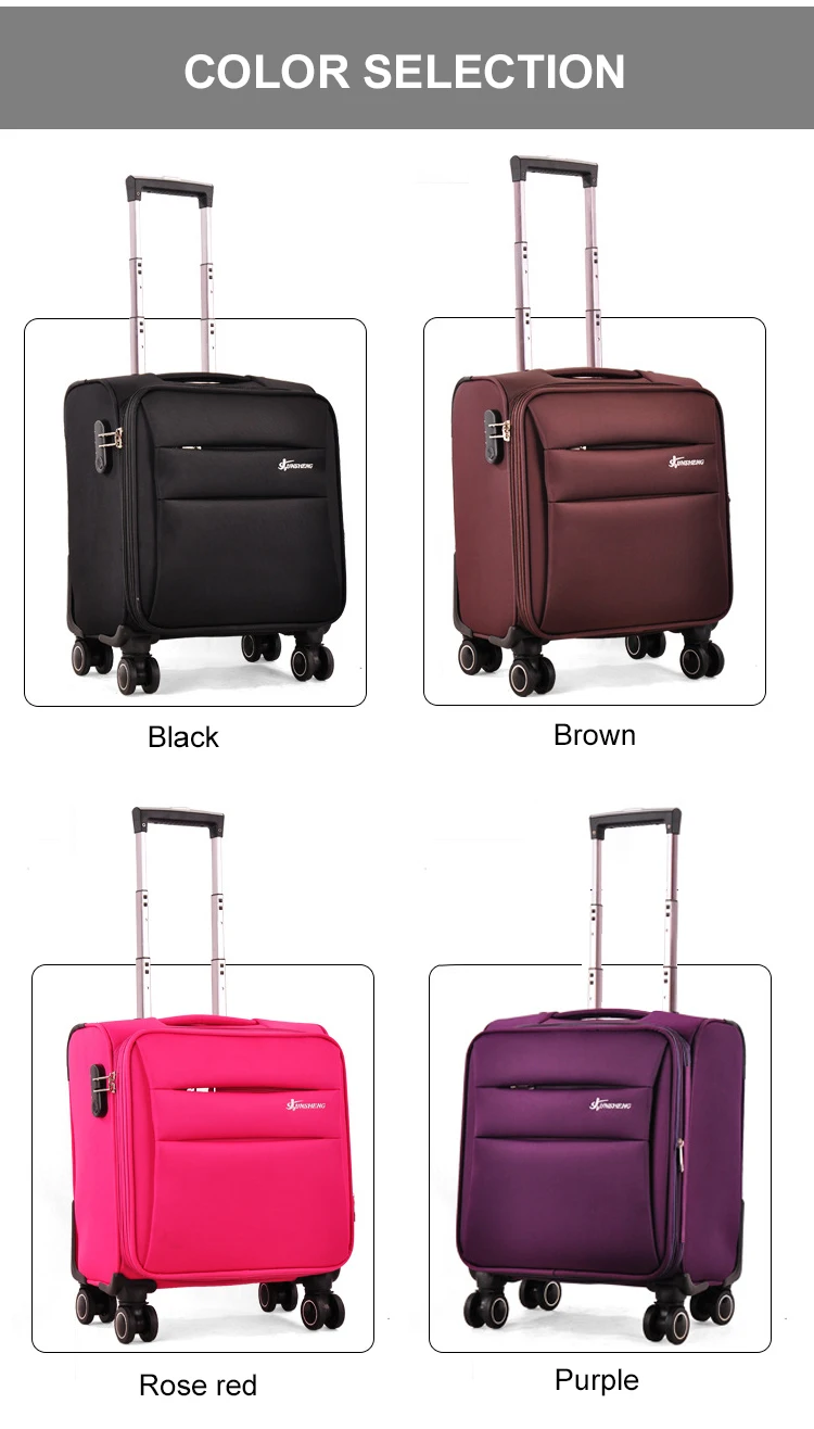 Durable Waterproof Scratch Resistant Nylon Cabin 4 Wheels Spinner Soft