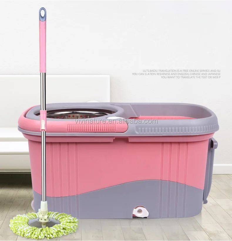 360 Spin Mop Bucket System With Extended Length Handle Stainless Steel