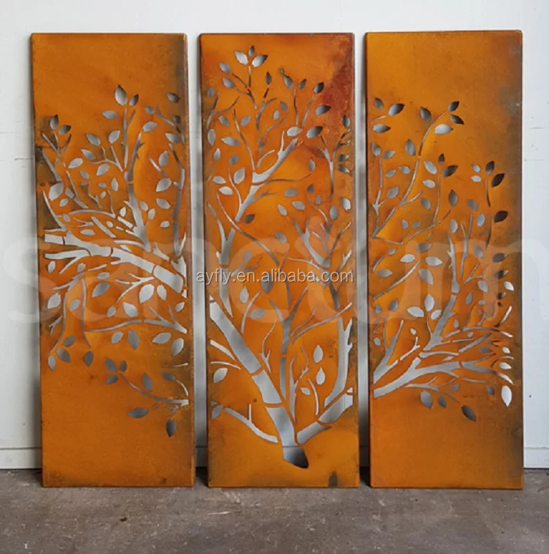 Tree Image Corten Steel Laser Cut Garden Screen Panels - Buy Corten ...