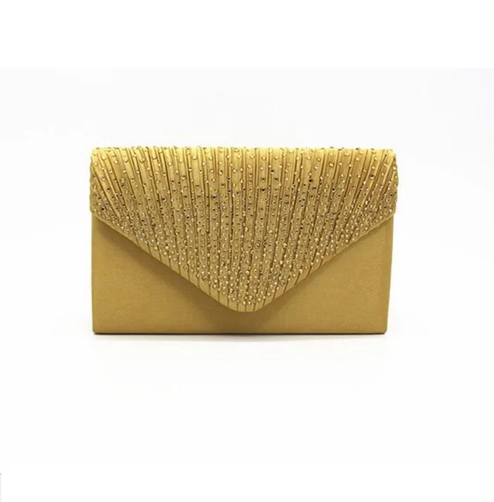 2017 New bridal glitter satin envelope clutch bag women evening bag
