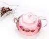 Heat Resistant Borosilicate Glass direct fire teapot cup set 300ml with infuser in spout