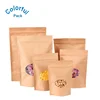 Accept custom chocolate/bakery packaging food grade resealable kraft paper stand up pouch oval window