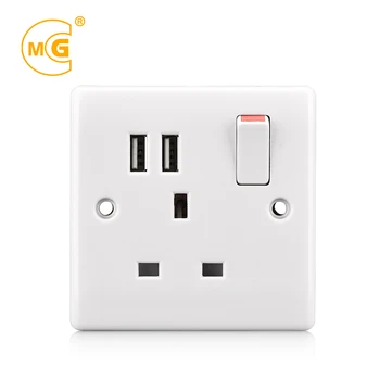 Electrical Power 220v Wall Socket Outlet With 2 Usb Port - Buy ...