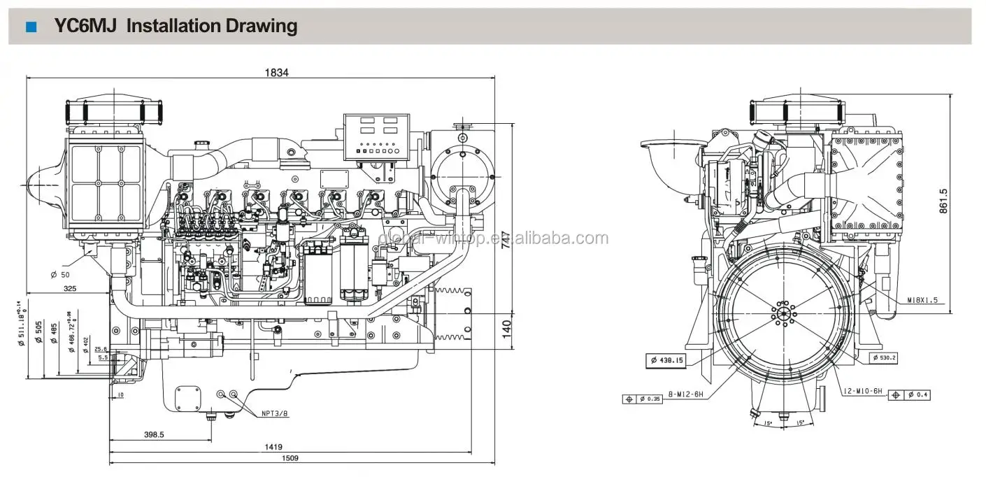 220hp-450hp With Gearbox Marine Diesel Engines - Buy Marine Diesel ...