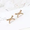Female Temperament Simple Fashion Wild Prevent Allergy S925 Sterling Silver Needle Gold Filled Stud Earring