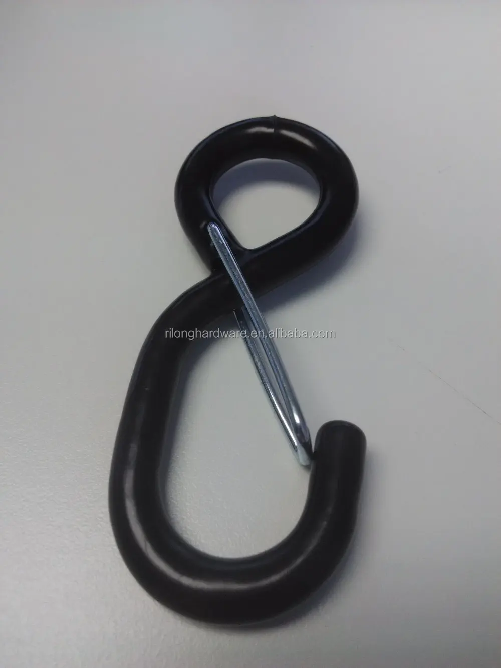 New Vinyl Coated S Hook With Spring For Climbing Or Meshbelt Buy
