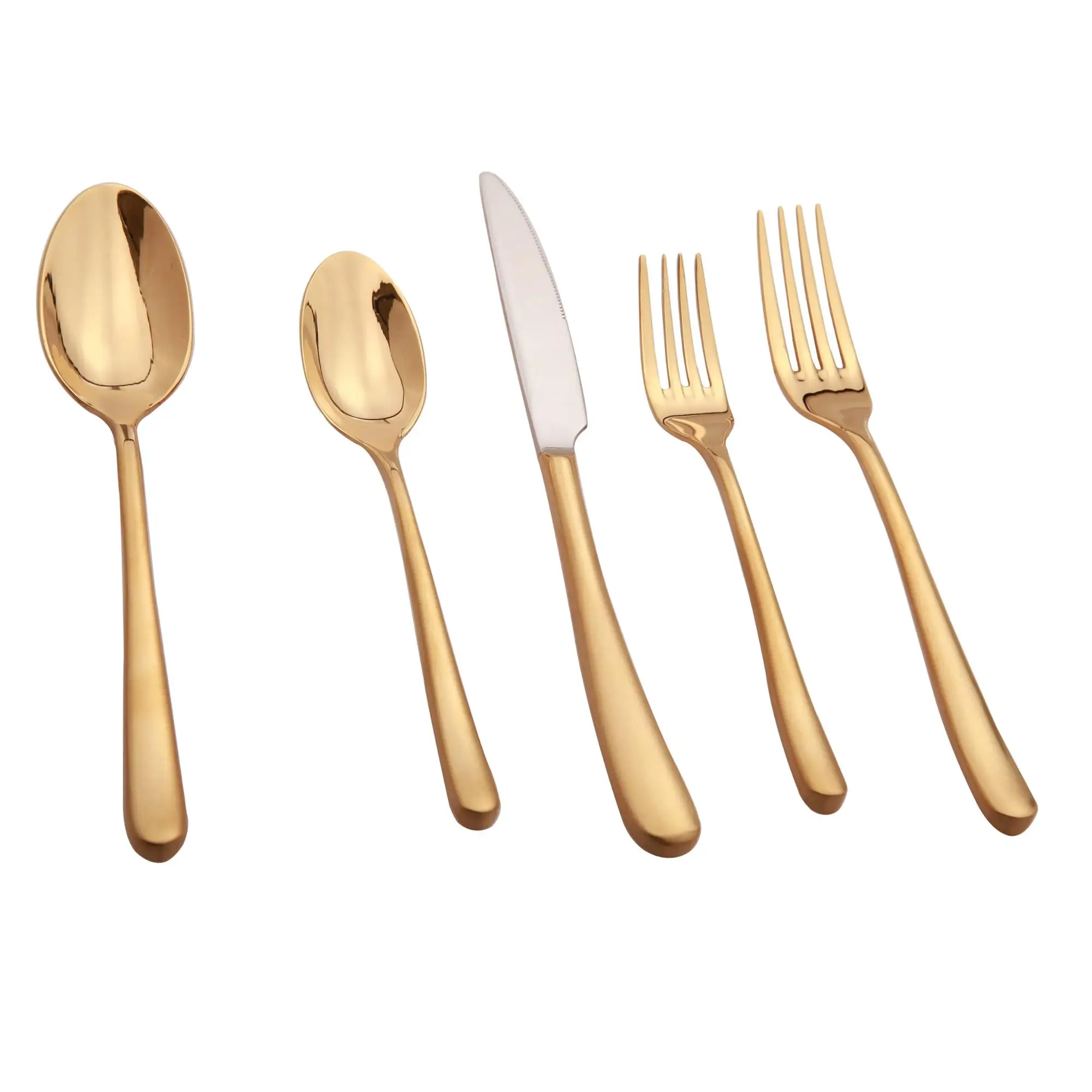 Premium Quality Stainless Steel Gold Cutlery Set / Bulk Gold Flatware