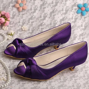 purple low heel shoes for wedding