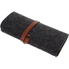 Custom wool felt glasses pouch spectacle case sunglasses bag with leather strap