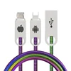 for retail metal charger cable 2-in-1 usb cable for iphone for huawei p11