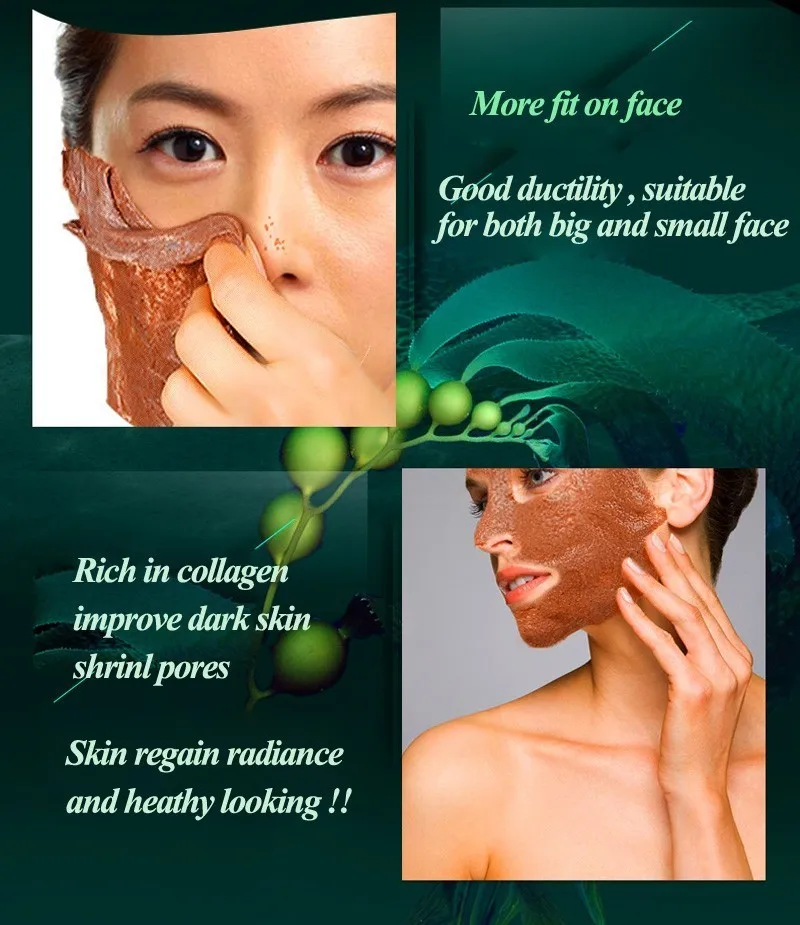 A01270 Alga Seaweed Mask Powder Algae Mask Hydrating Whitening Moisturizing Facial Mask Anti Acne Fade Spots 12pcs/bag 144g