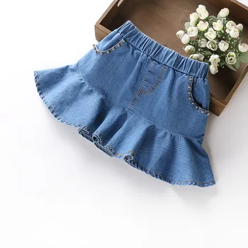 flared denim skirt