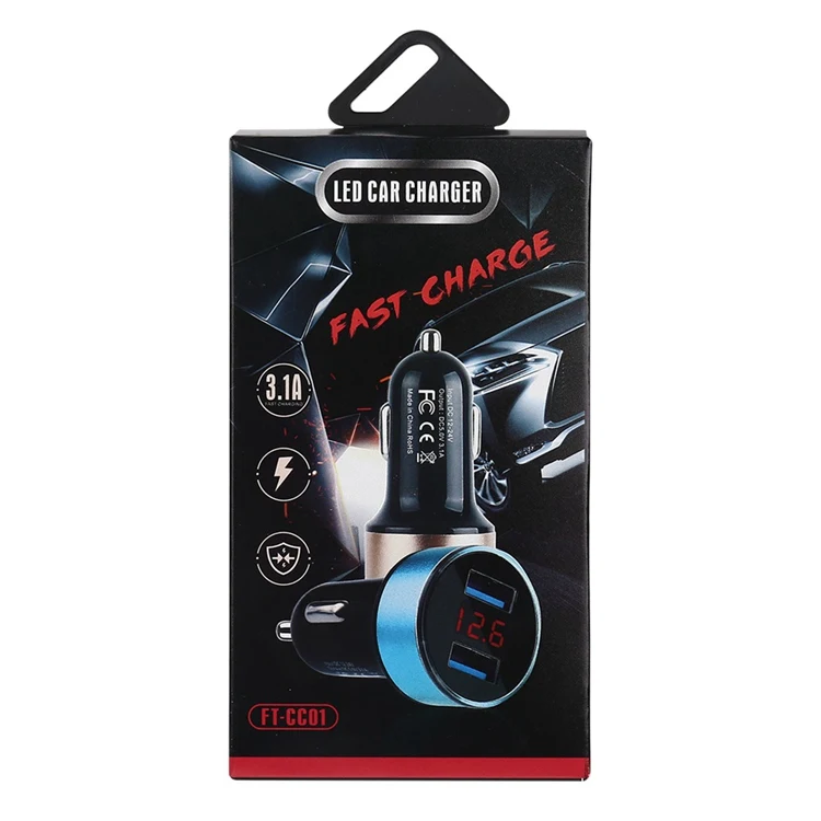 Best Quality Dual 2 Port Usb Car Charger with LED Display