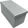 Waterproof foldable Leather Surface Storage laundry Ottoman/box bench with buttons