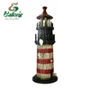 Wood craft lighthouse decoration with shells
