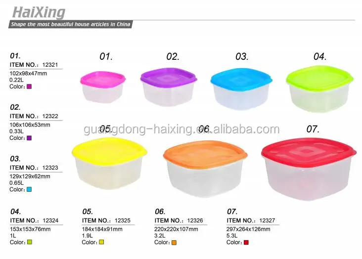 Wholesale PP clear 1 compartment meal prep food storage containers with colorful lids