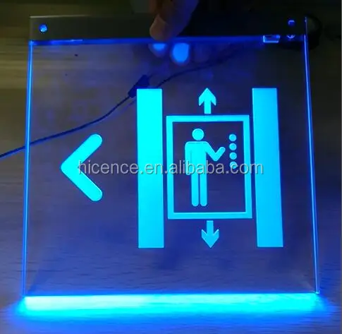 Crystal Glass Plate Hotel LED Lighted Door Room Number Level Number Direction Signage