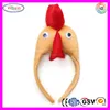 C181 Cute Animal Headbands Mask Rooster Party Accessories Plush Rooster Head Mask