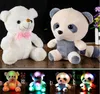 HI CE 20cm colorful lovely LED flash light panda teddy bear,plush toy teddy bears