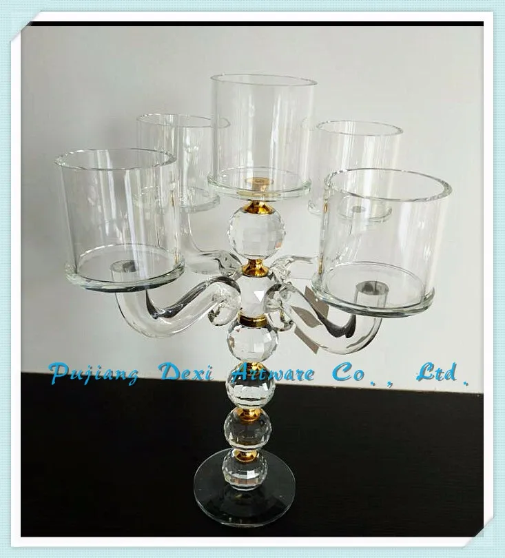 Home Goods Crystal Glass Clear Candle Holder 5 Arms Crystal Candelabra Buy 5 Arms Crystal