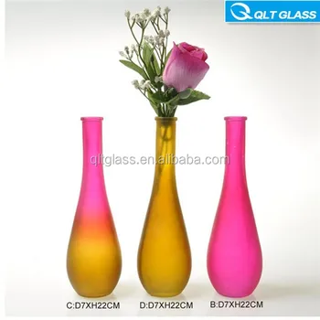 Colored Glass Flower Vase Long Neck Vase Water Bottle Buy