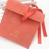 Hot sale Flap Bow closed Velvet Suede Jewelry Pouch Bag For Bracelet