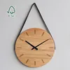 12 Inch Sample Style Wood Body Wall Clock with Leather Belt for Cafe/Library/Bar/Hotel /Home Decoration Wholesale