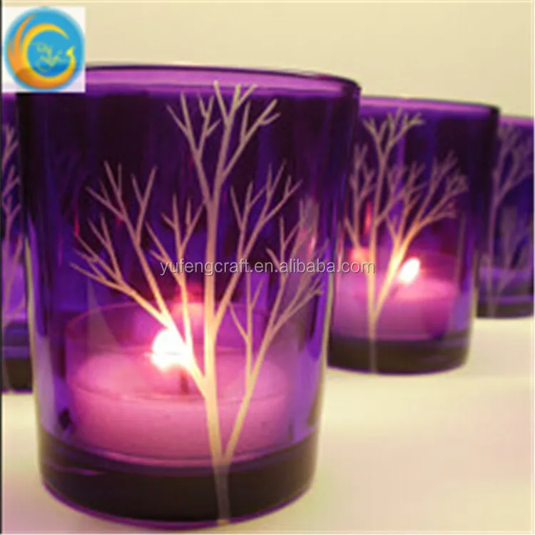 purple candle holders wedding