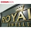 3D gold mirror stainless steel decorative metal letter sign indoor interior business building fabricate sign