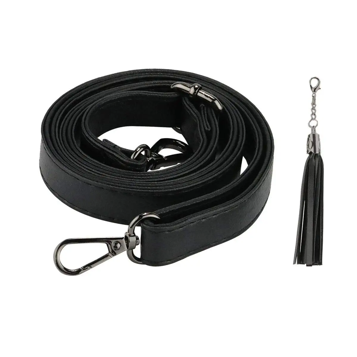 Beaulegan Wide Leather Studded Purse Strap Replacement for Shoulder Crossbody Bag Black