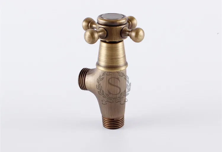 Bronze Wall Mounted Antique Brass Shut Off Water Angle Stop Valve For