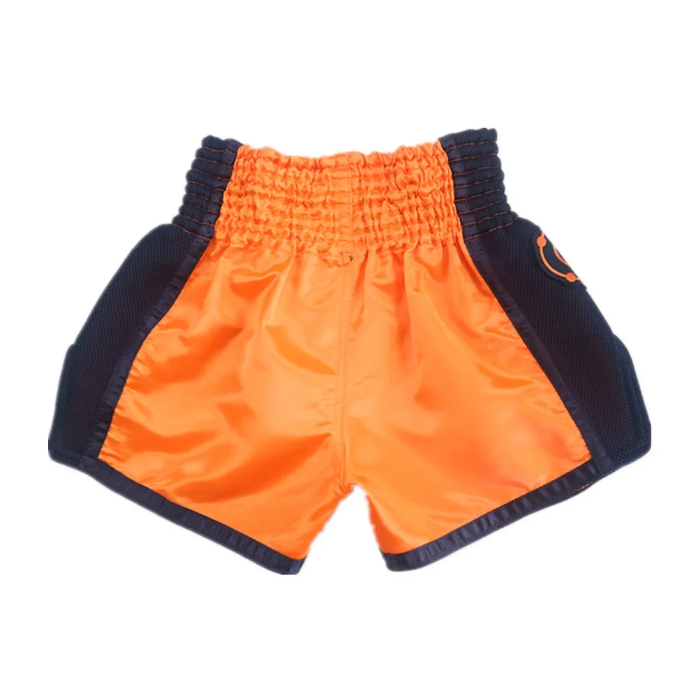 Argyle Black And Orange Print Pattern Muay Thai Boxing Shorts main image 1