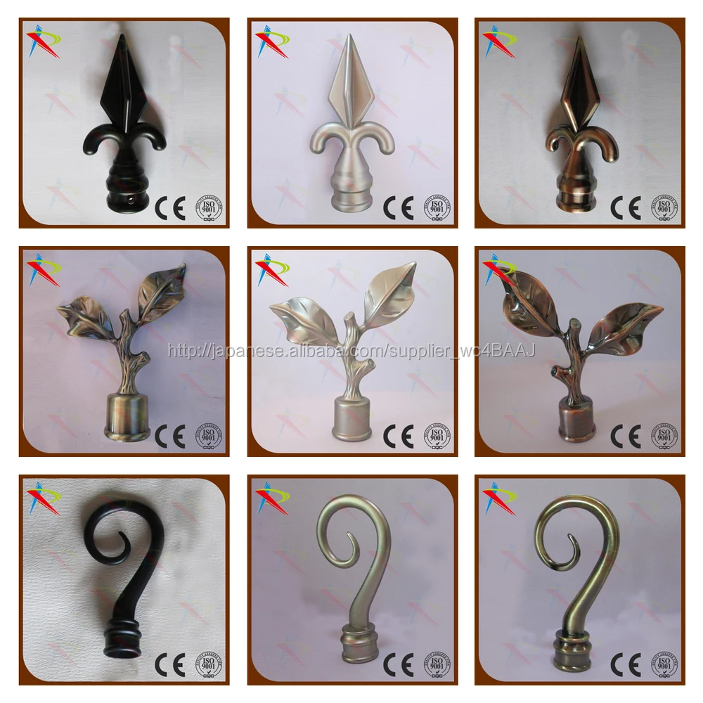 China Home Decorative Arrow Head Metal Curtain Rod End Cap Wholesale