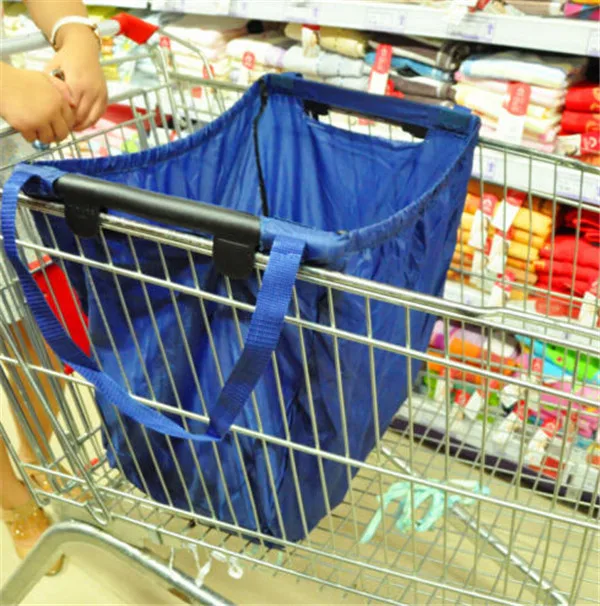 Thermal Insulated Shopping Grocery Cart Bag Novelty Reusable Foldable Shopping Cart Bag For ...
