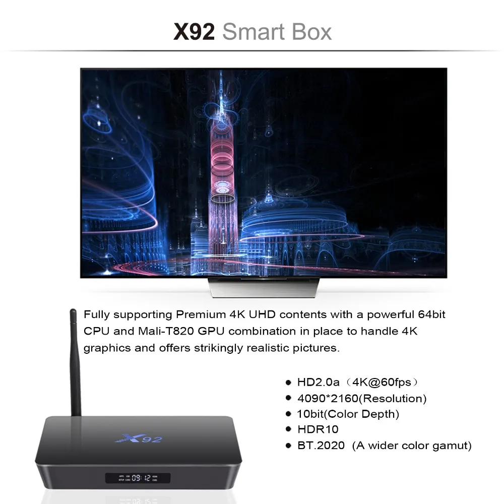 X92 Smart Android Unblock Tech Tv Box Android 60 4k Wifi Amlogic S912 