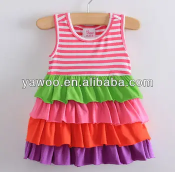 Newest Summer 100% Cotton Stripe Sleeveless 3 Year Old Baby Girl Party ...