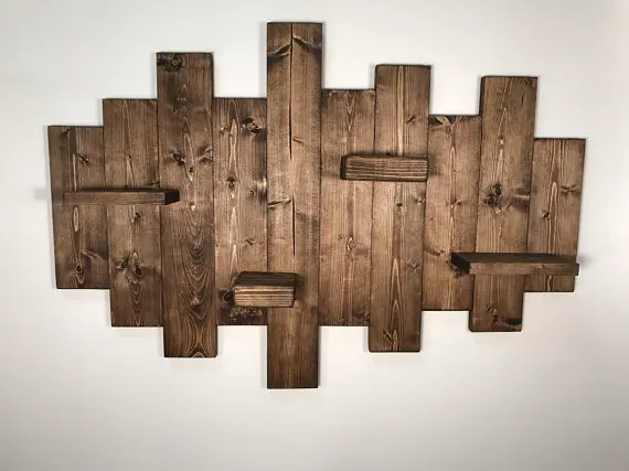 Estante De Pared Rústico,Estante Flotante,Arte De Pared De Madera - Buy