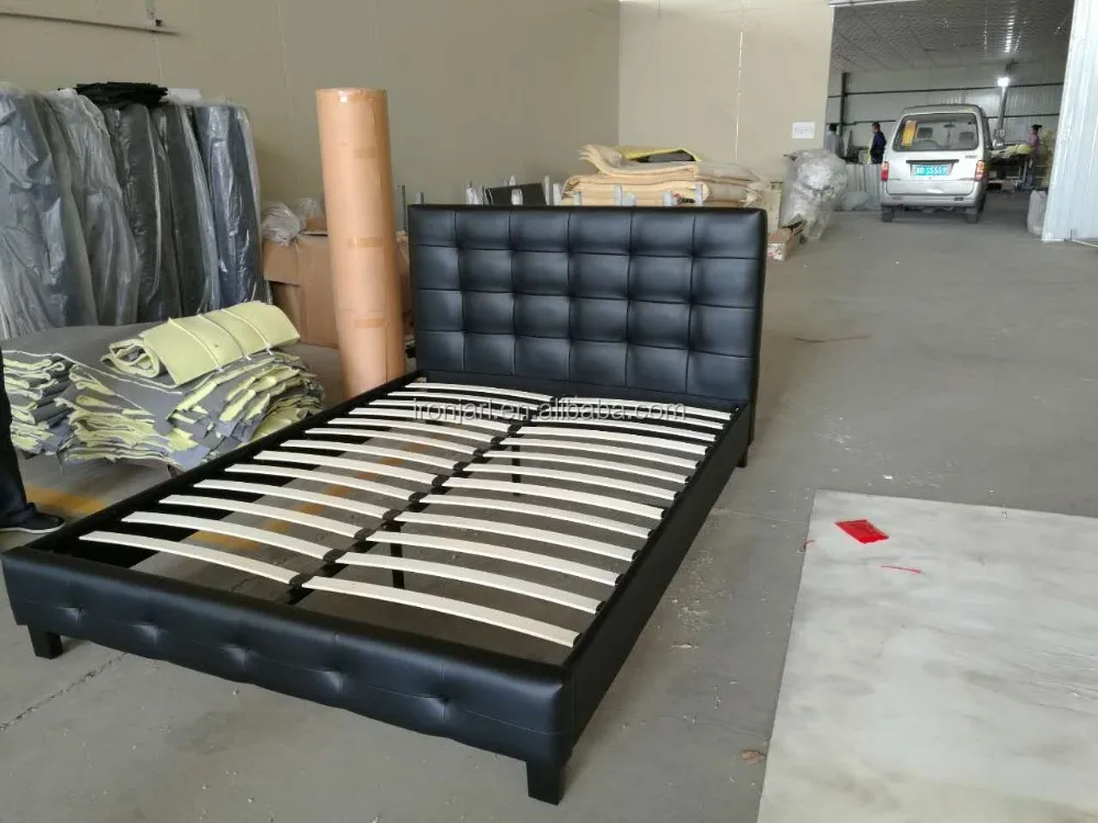 Modern Double Queen King Size Hydraulic Lift Mechanism Storage Faux