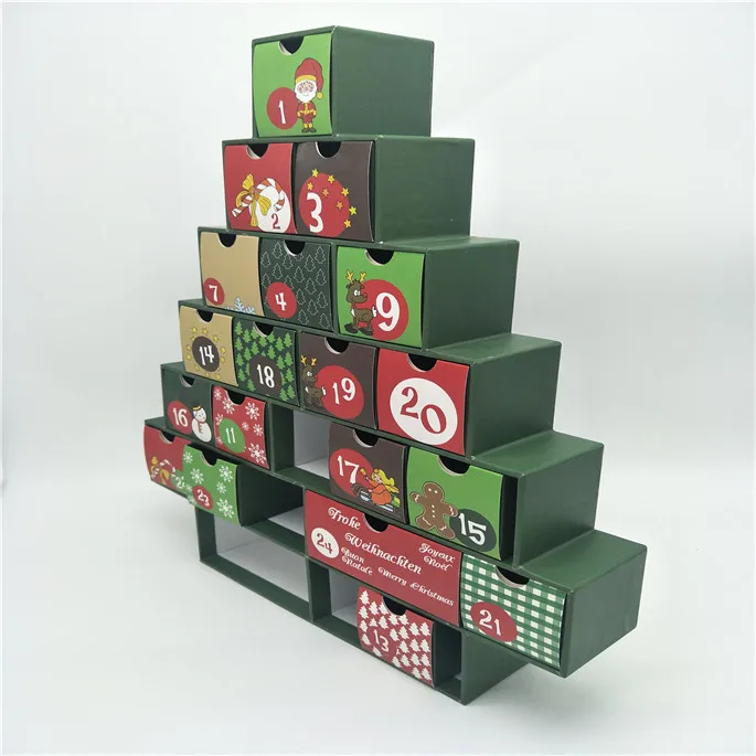 Luxury Custom Design Gift Packaging Cardboard Advent Calendar Christmas