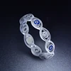 Fashion hot sale enamel Evil eye ring 925 Sterling silver women jewelry with CZ CAR3441