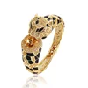 bangle-123 xuping leopard head korean arab dubai gold plated bangles