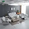 Cheap home furniture leather sectional recliner 321 sofa sets, 3 seater sofa with 2 electric recliners